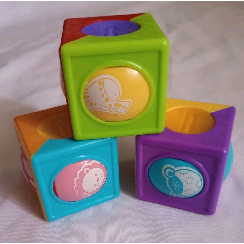 Lot of 3 Blocks Fisher Price Tumbler Sensory Roller Blocks